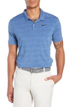 Men's Nike Dry Heather Stripe Polo - Blue