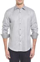 Men's Bugatchi Slim Fit Dobby Sport Shirt, Size - Grey
