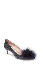 Women's Kate Spade New York Maribou Pouf Glitter Pump .5 M - Blue
