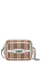 Burberry Vintage Check Link Crossbody Camera Bag - White