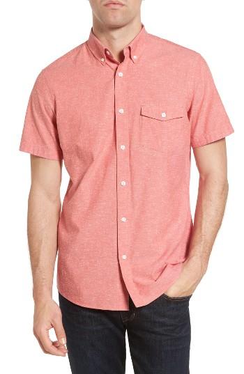 Men's Nordstrom Men's Shop Trim Fit Chambray Sport Shirt - Red