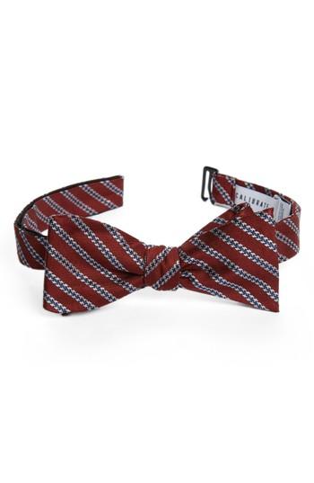 Men's Calibrate Stripe Silk Bow Tie, Size - Metallic