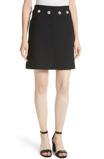 Women's Tory Burch Fremont Embellished A-line Skirt - Black