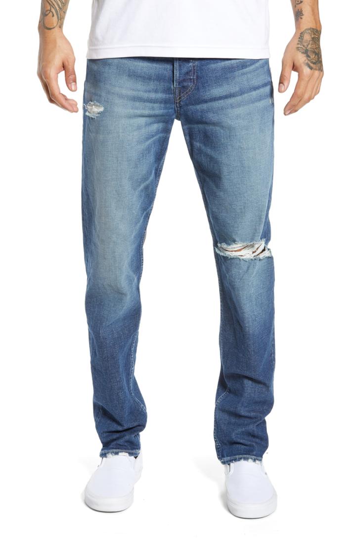 Men's Hudson Jeans Sartor Ripped Skinny Fit Jeans - Blue