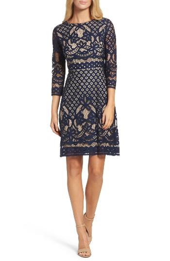 Women's Gabby Skye 'placement' Lace Sheath Dress - Blue