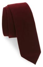 Men's Topman Velvet Tie, Size - Burgundy