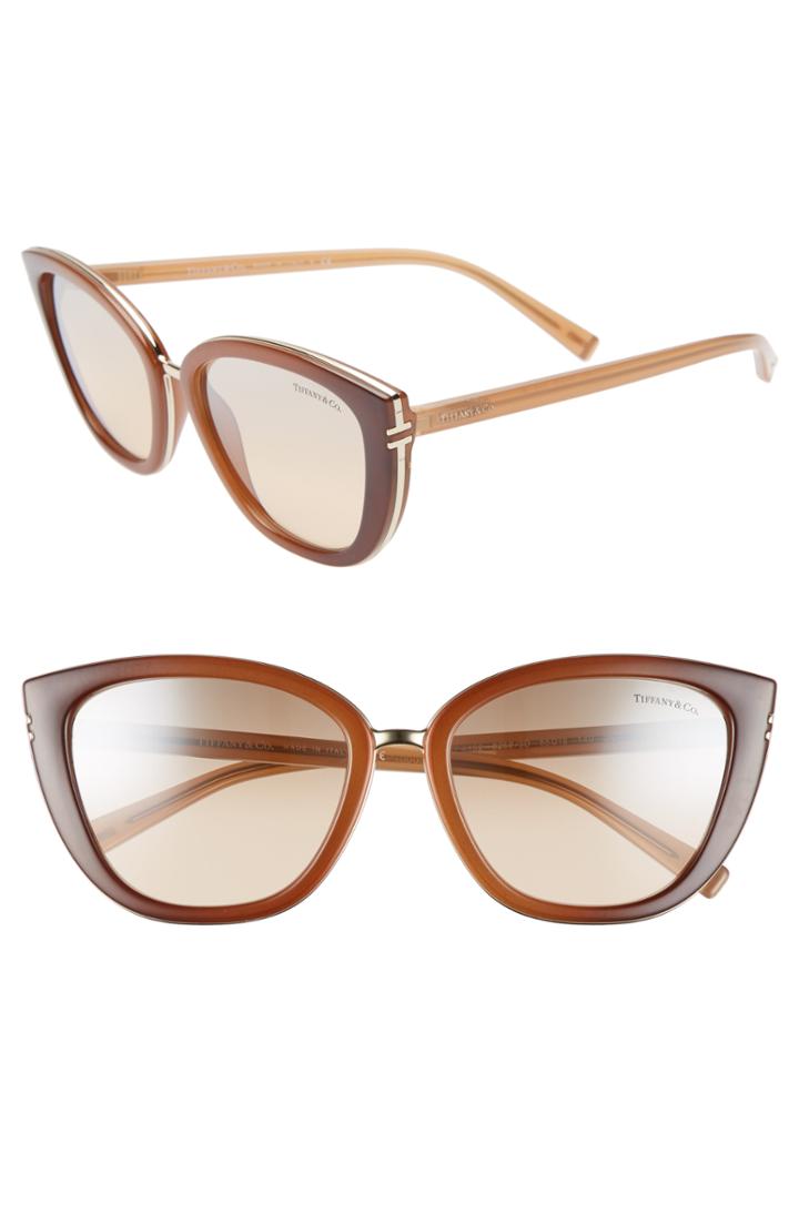 Women's Tiffany & Co. Tiffany-t 55mm Sunglasses - Opal Beige Gradient Mirror