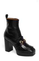 Women's Gucci Novel Square Toe Platform Bootie Us / 36eu - Black