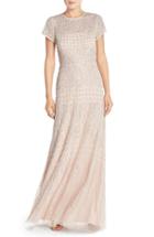 Women's Adrianna Papell Embellished Mesh Gown - Pink