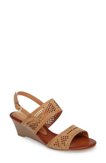 Women's Athena Alexander Sparce Perforated Wedge Sandal M - Brown