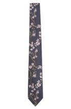 Men's Topman Cherry Blossom Skinny Tie, Size - Blue