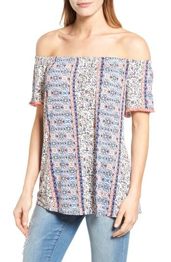 Women's Bobeau Off The Shoulder Print Top
