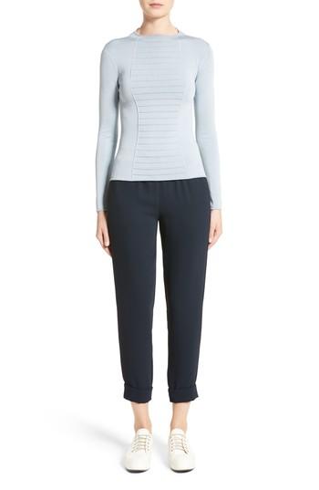 Women's Armani Collezioni Micro Pipe Knit Top Us / 38 It - Blue