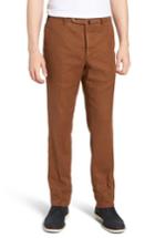 Men's Incotex Flat Front Stretch Linen & Cotton Trousers - Metallic