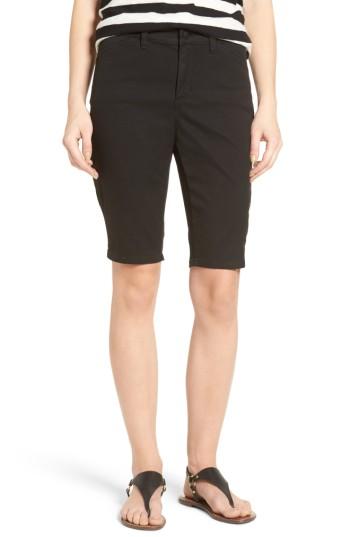 Petite Women's Nydj Stretch Twill Bermuda Shorts P - Black
