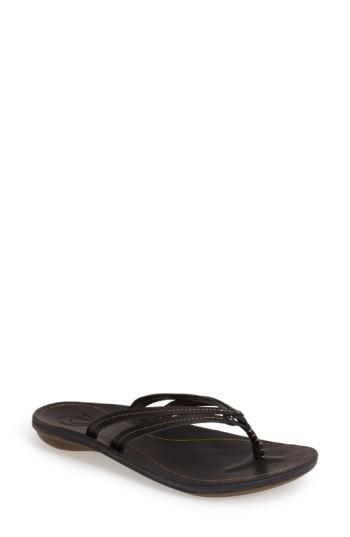 Women's Olukai 'u'i' Thong Sandal M - Black