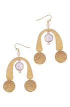 Women's Nakamol Design Brass Coin & Freshwater Pearl Statement Earrings