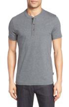 Men's Boss Tiller Denim Trim Henley - Grey