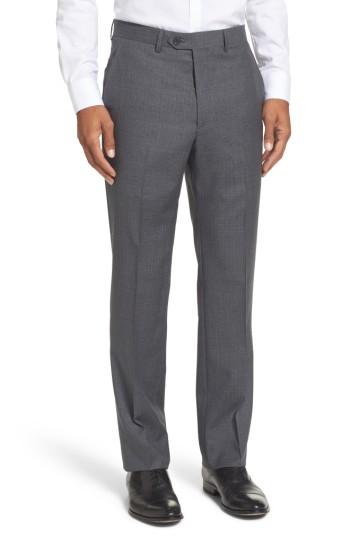 Men's Santorelli Romeo Fit Flat Front Wool Trousers