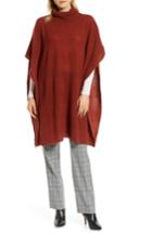 Women's Halogen Cashmere Turtleneck Poncho, Size - Metallic