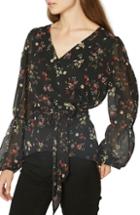Women's Something Navy Contrast Stitch Mock Neck Top - Blue