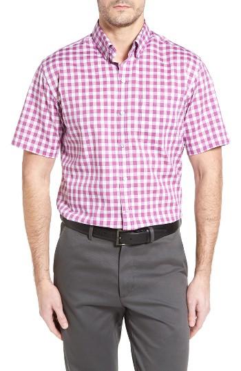 Men's Cutter & Buck Los Rios Check Wrinkle Free Sport Shirt - Purple
