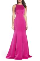 Women's La Femme Side Illusion Satin Mermaid Gown