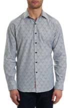 Men's Robert Graham Dynamo Fit Sport Shirt, Size Medium - Grey