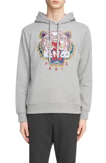 Men's Kenzo Tiger Hoodie - Grey