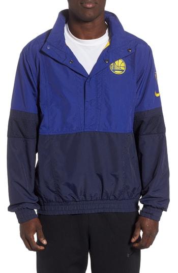 Men's Nike Golden State Warriors Courtside Warm-up Jacket - Blue