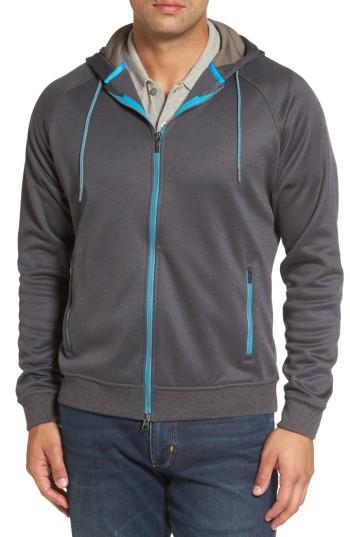 Men's Peter Millar Placid Zip Hoodie, Size - Black