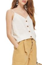 Women's Topshop Button Through Camisole Top Us (fits Like 0) - Ivory