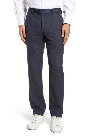 Men's Ted Baker London Clifrot Flat Front Stretch Solid Cotton Pants L - Blue