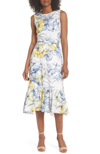Women's Gabby Skye Floral Print Midi Dress - Blue