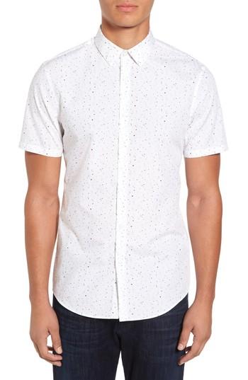 Men's Calibrate Speckle Print Sport Shirt, Size - White