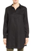 Women's Eileen Fisher Organic Linen Tunic Shirt - Black