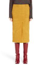 Women's Marni Waxed Cotton Pencil Skirt Us / 42 It - Yellow