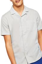 Men's Topman Slubbed Woven Shirt - Grey