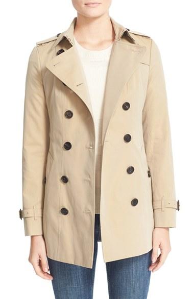 Women's Burberry Sandringham Short Slim Trench Coat