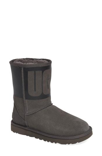 Women's Ugg Classic Short Rubber Boot M - Grey