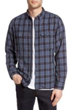 Men's Treasure & Bond Crater Herringbone Plaid Western Shirt - Blue