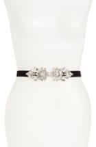 Women's Nordstrom Crystal Embellished Velvet Stretch Belt