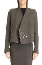 Women's Rick Owens Snap Button Camel Hair & Linen Jacket Us / 42 It - Grey