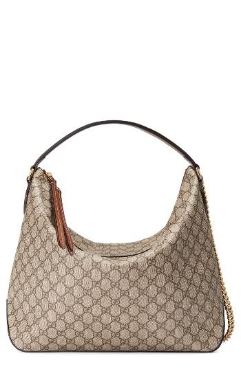 Gucci Gg Supreme Canvas Hobo - Beige