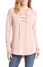 Women's Karen Kane Lace-up Hoodie - Pink