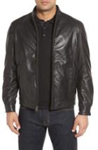 Men's Missani Le Collezioni Leather & Wool Reversible Jacket, Size - Black