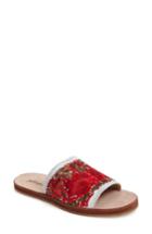 Women's Jeffrey Campbell Sarasi Flower Embroidered Slide Sandal M - Red