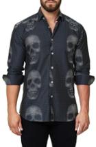 Men's Maceoo Luxor Funky Skull Slim Fit Sport Shirt (l) - Black
