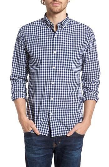 Men's Bonobos Summerweight Slim Fit Check Sport Shirt R - Blue