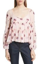 Women's Cinq A Sept Tumbling Jasmine Silk Top - Pink